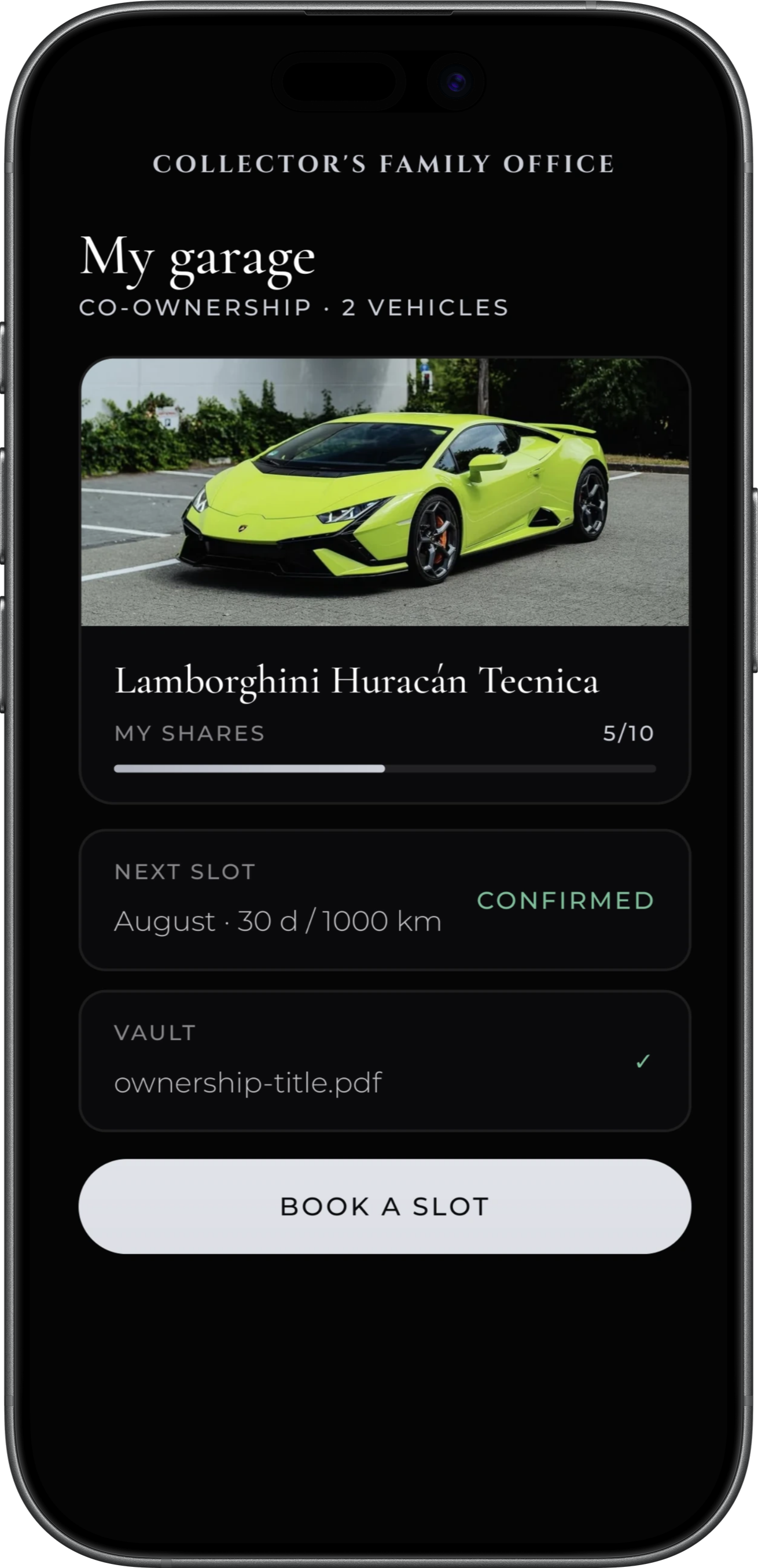 Collector's Family Office app